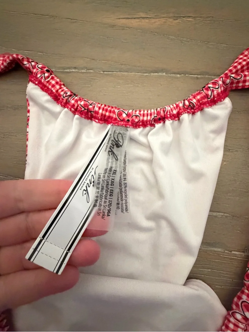 Pink by Frankie's Bikinis Ladybug Gingham Bikini Bottom